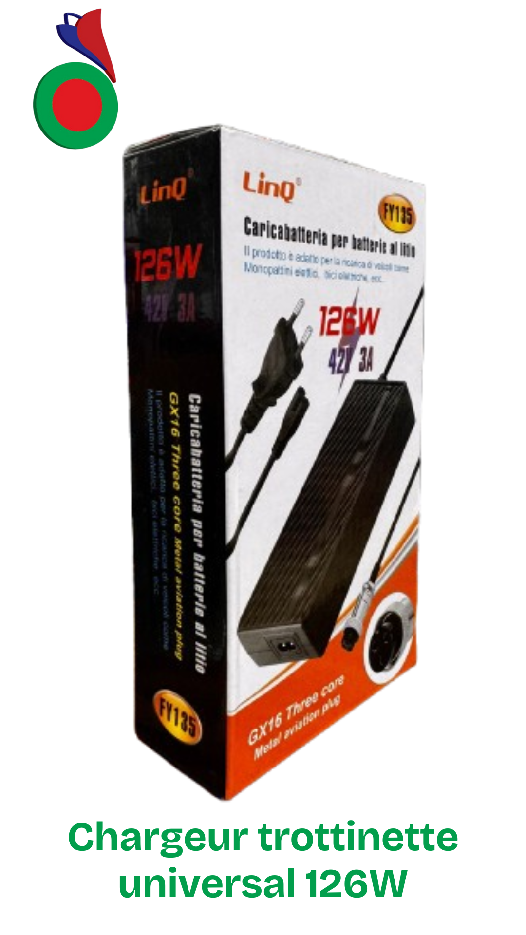 Chargeur moto trottinette et vélo électrique 126W LinQ FY135