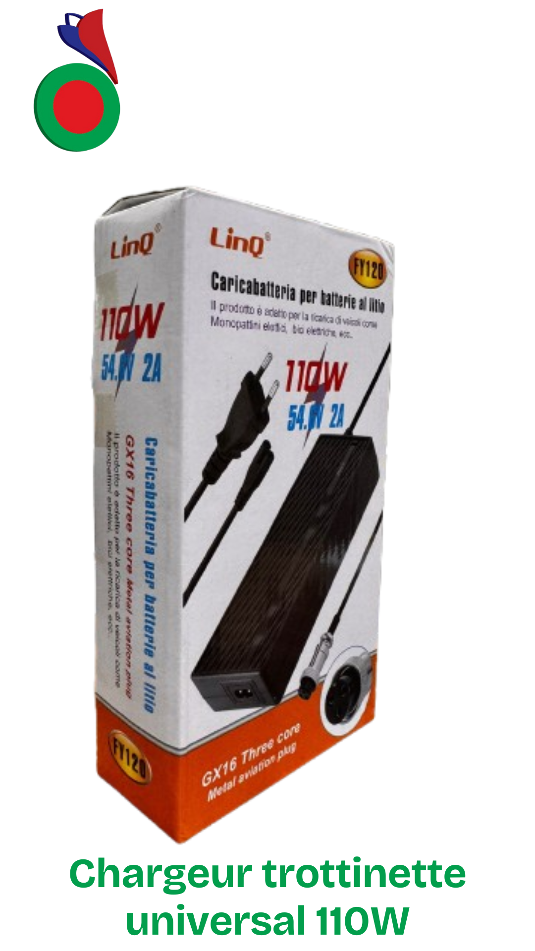 Chargeur moto trottinette et vélo électrique 110W LinQ FY120